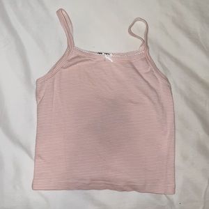 Brandy Melville Pink and White Stripped Tank